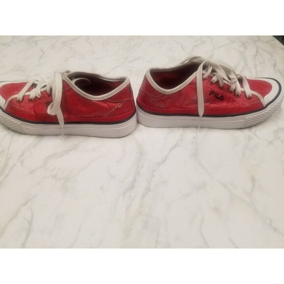 womens fila sneakers size 6.5 Red Synthetic Material On The Outside. Rare! - Picture 2 of 12
